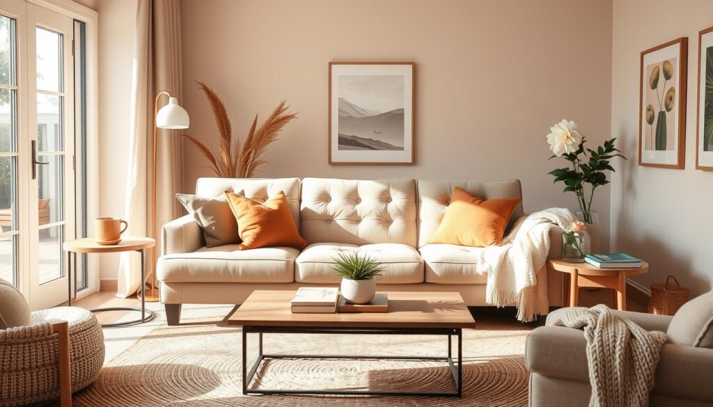Beżowy salon jakie dodatki