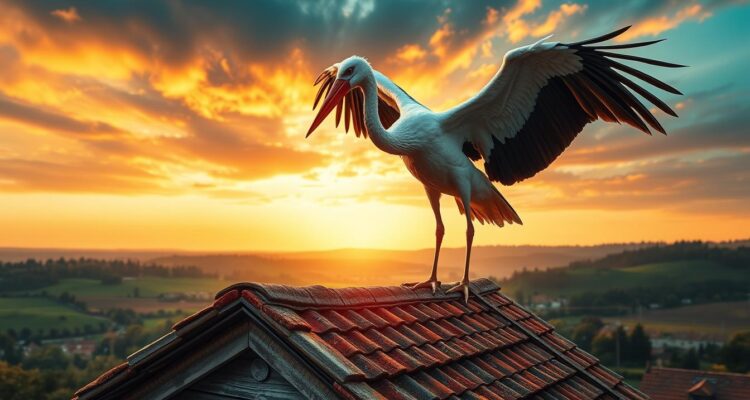 Bocian na dachu znaczenie