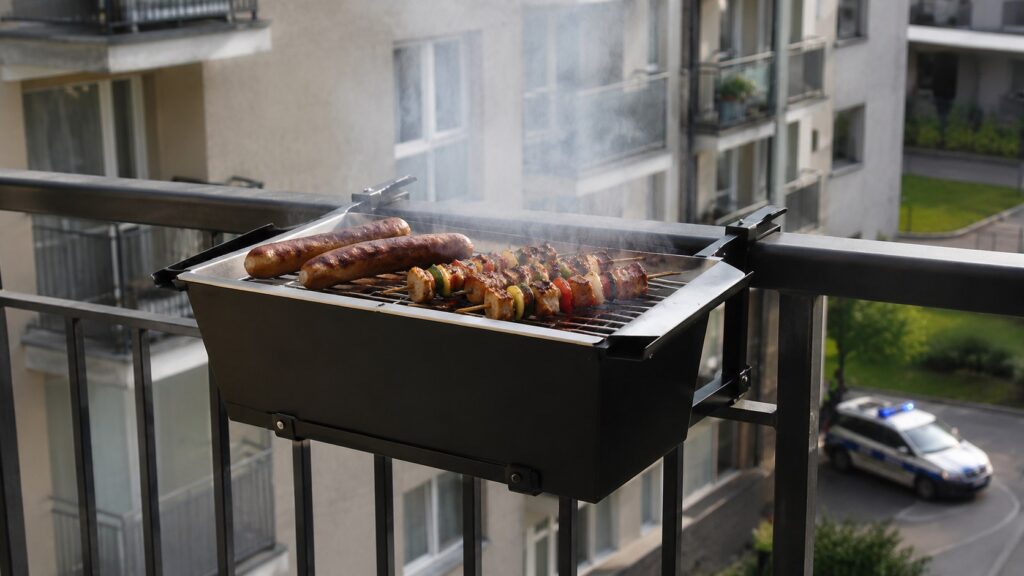 Grill w ogrodzie i na balkonie: kiedy sąsiad może wezwać straż miejską