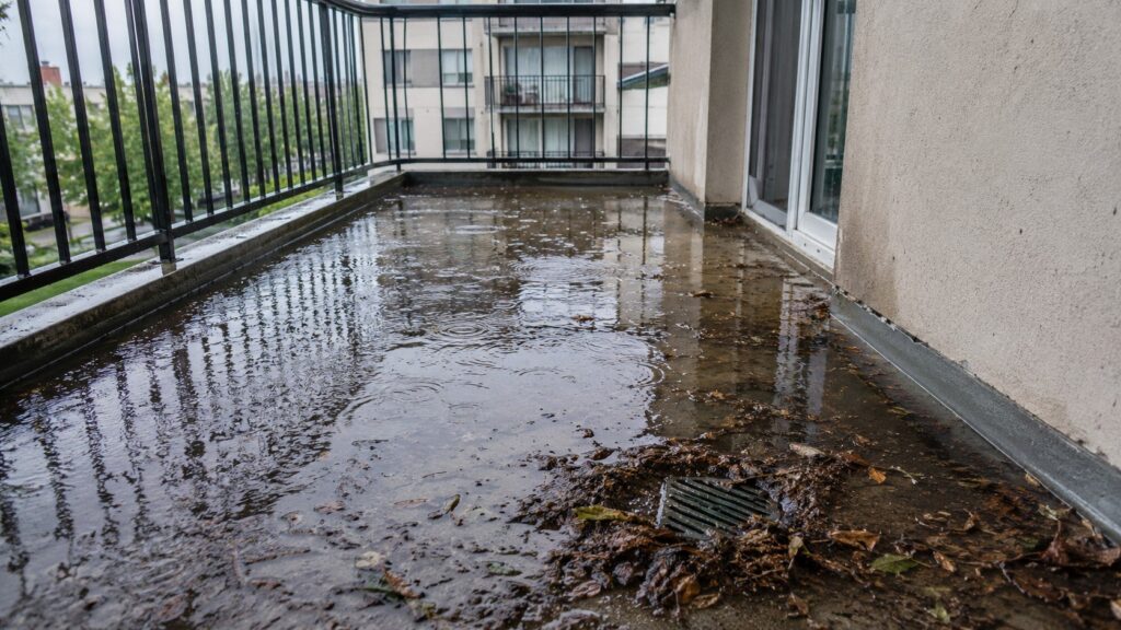 Balkon zalany podczas ulewy — kto odpowiada za szkody u sąsiada poniżej