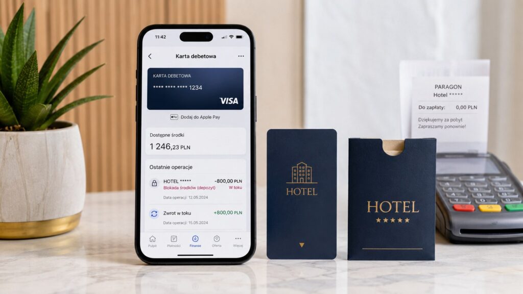Hotel pobrał depozyt z karty po wymeldowaniu: kiedy blokada zniknie i jak odzyskać pieniądze
