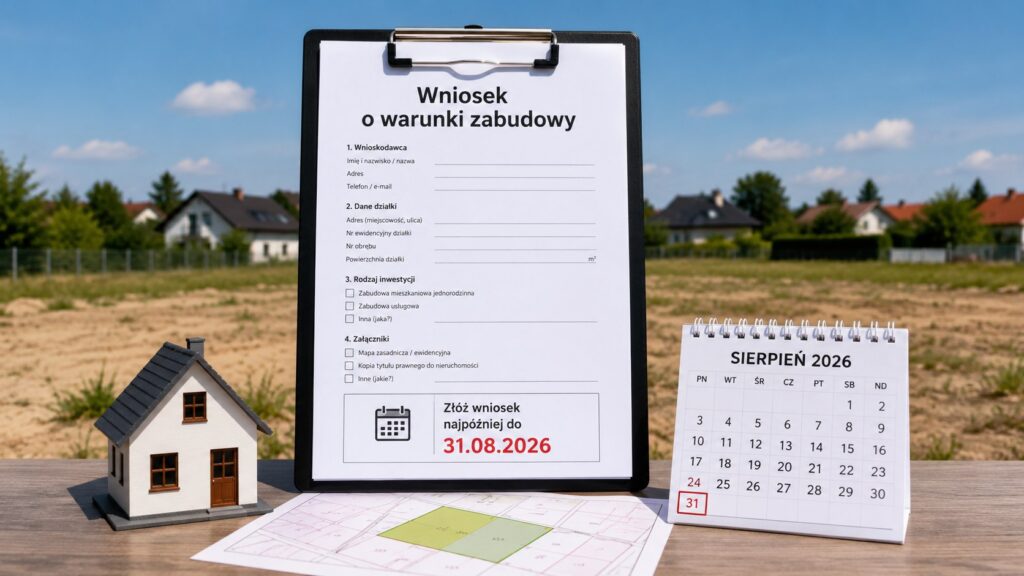 Wniosek o warunki zabudowy przed końcem sierpnia 2026 — kto powinien zdążyć i co grozi właścicielowi działki