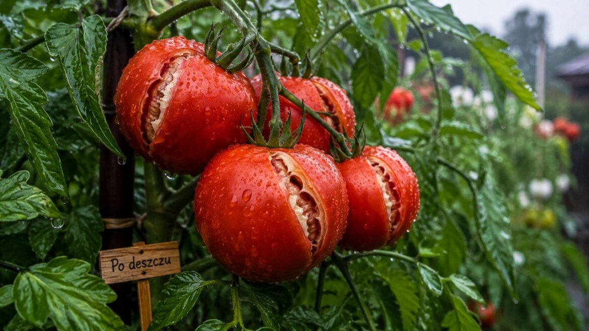 Pomidory pękają po sierpniowym deszczu? Sprawdź, dlaczego nagłe odstawienie podlewania zwiększa wahania wilgotności, jak kontrolować glebę i które owoce najlepiej zebrać od razu po ulewie w ogrodzie.