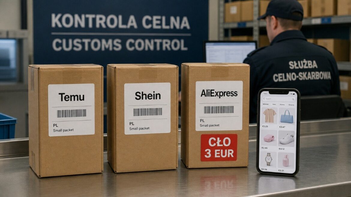 Cło 3 EUR za paczki z Temu, Shein i AliExpress obowiązuje od 1 lipca 2026. Sprawdź, kto je płaci, kiedy nalicza się 3, 6 lub 9 EUR i czym różni się od nowej opłaty manipulacyjnej w UE.Cło 3 EUR za paczki z Temu, Shein i AliExpress obowiązuje od 1 lipca 2026. Sprawdź, kto je płaci, kiedy nalicza się 3, 6 lub 9 EUR i czym różni się od nowej opłaty manipulacyjnej w UE.