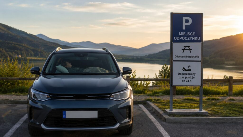 Czy można spać w samochodzie na parkingu w Polsce? Gdzie nocleg jest dozwolony, a gdzie można mieć problem