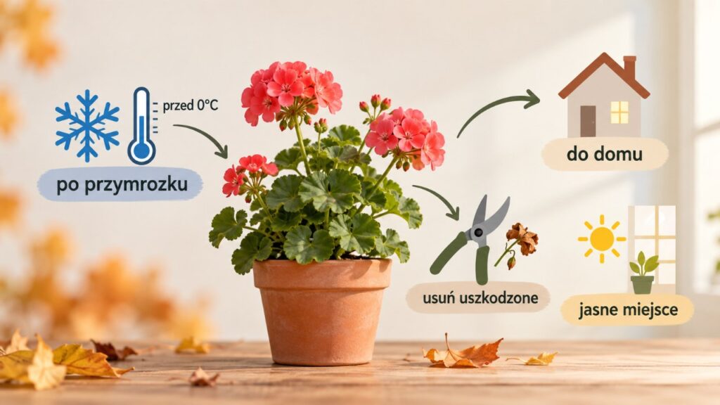 Pelargonia po pierwszym przymrozku: czy można ją jeszcze uratować i kiedy przenieść do domu
