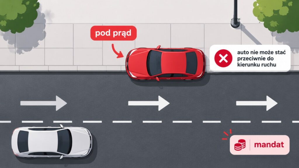 Parkowanie „pod prąd” w Polsce: kiedy kierowca może dostać mandat mimo że auto nikomu nie przeszkadza