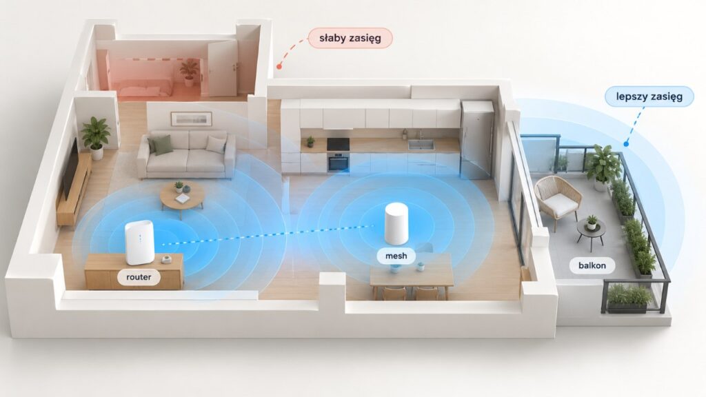 Mobilny internet jest prawie w każdym domu, ale Wi-Fi nie sięga na balkon: kiedy mesh ma sens